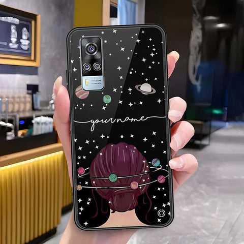 Vivo Y51 (2020 December) Cover - Onation Your Name Series - HQ Ultra Shine Premium Infinity Glass Soft Silicon Borders Case