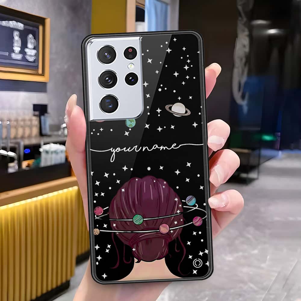 Samsung Galaxy S21 Ultra 5G Cover - Onation Your Name Series - HQ Ultra Shine Premium Infinity Glass Soft Silicon Borders Case