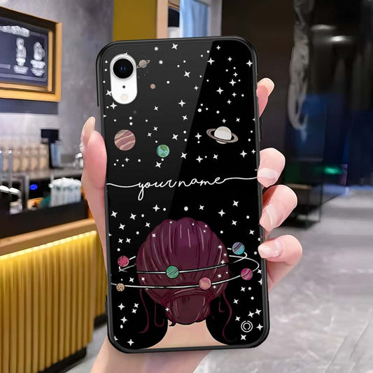 iPhone XR - Onation Your Name Series - HQ Ultra Shine Premium Infinity Glass Soft Silicon Borders Case