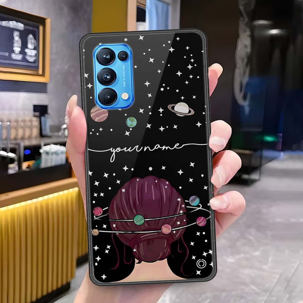 Oppo Reno 5 Pro 5G Cover - Onation Your Name Series - HQ Ultra Shine Premium Infinity Glass Soft Silicon Borders Case