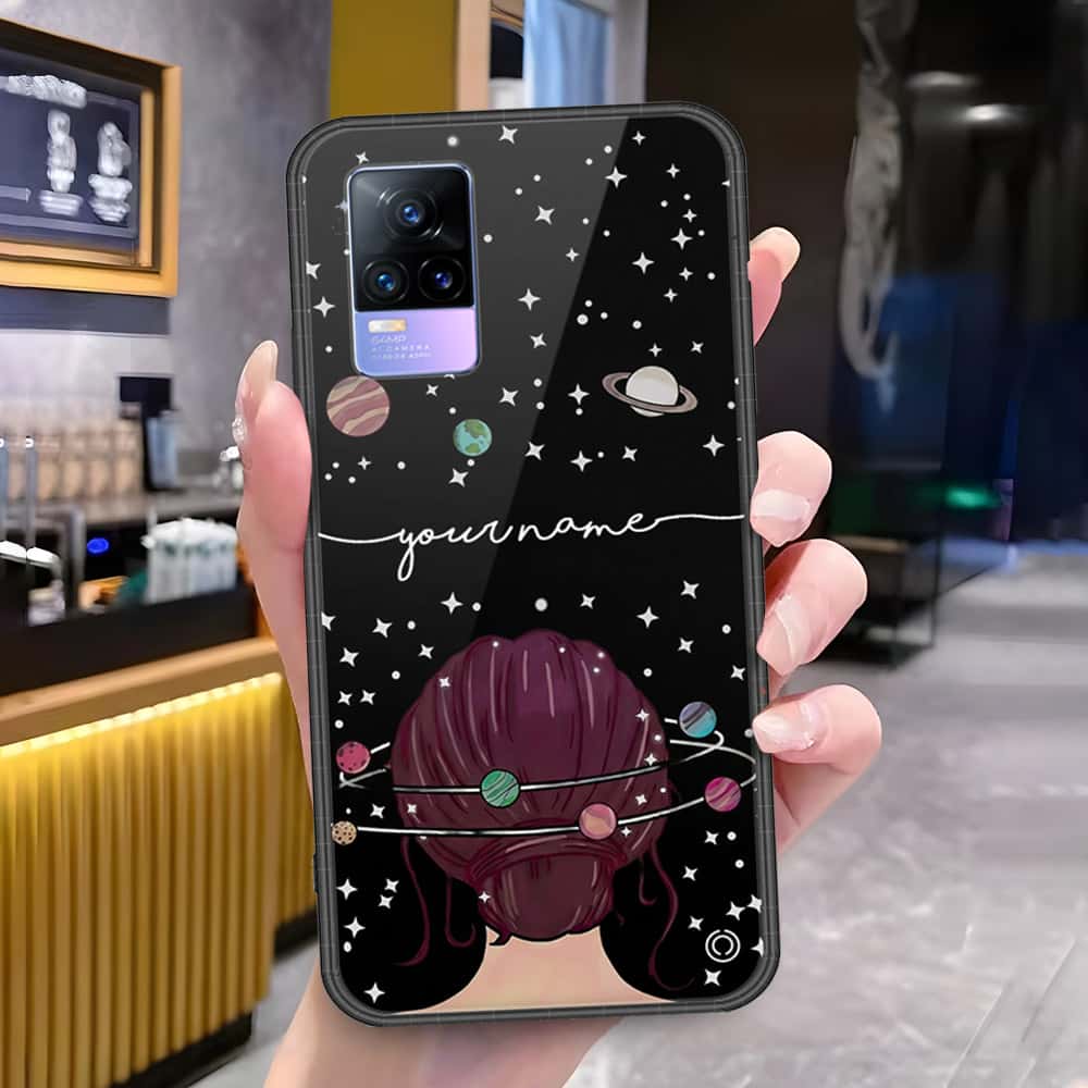 Vivo V21e Cover - Onation Your Name Series - HQ Ultra Shine Premium Infinity Glass Soft Silicon Borders Case