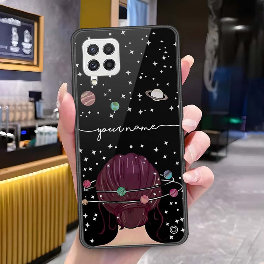 Samsung Galaxy M22 Cover - Onation Your Name Series - HQ Ultra Shine Premium Infinity Glass Soft Silicon Borders Case