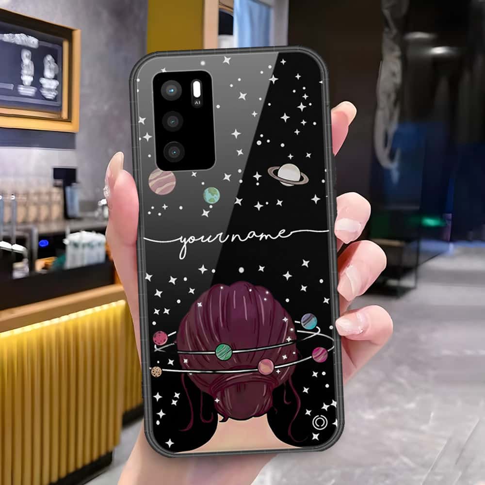 Oppo A16 Cover - Onation Your Name Series - HQ Ultra Shine Premium Infinity Glass Soft Silicon Borders Case