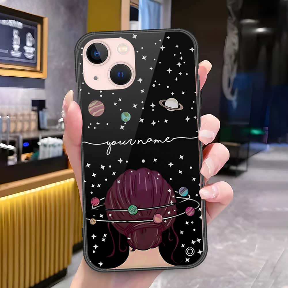 iPhone 14 Plus Cover - Onation Your Name Series - HQ Ultra Shine Premium Infinity Glass Soft Silicon Borders Case