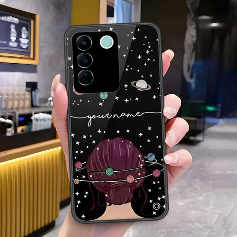 Vivo V27e Cover - Onation Your Name Series - HQ Ultra Shine Premium Infinity Glass Soft Silicon Borders Case