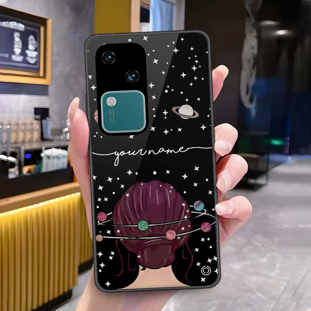 Vivo S18 Cover - Onation Your Name Series - HQ Ultra Shine Premium Infinity Glass Soft Silicon Borders Case