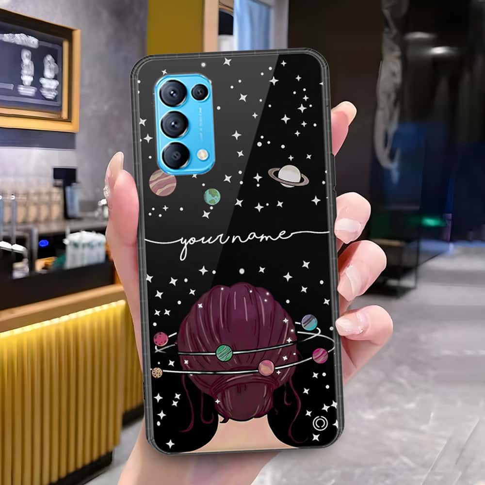 Oppo Reno 5 5G Cover - Onation Your Name Series - HQ Ultra Shine Premium Infinity Glass Soft Silicon Borders Case