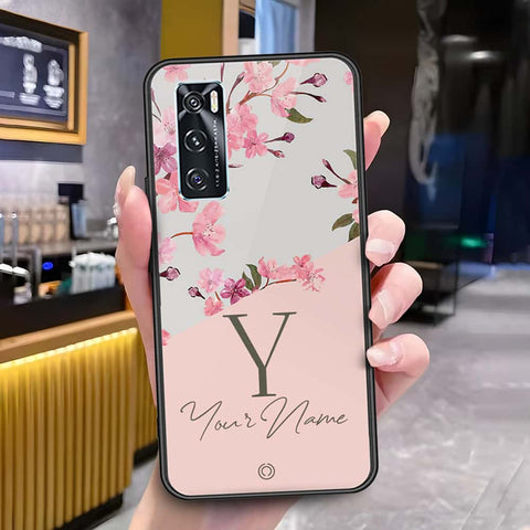 Vivo V20 SE Cover - Onation Your Name Series - HQ Ultra Shine Premium Infinity Glass Soft Silicon Borders Case