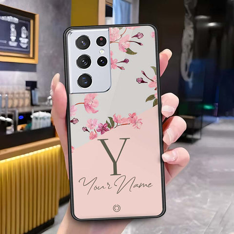 Samsung Galaxy S21 Ultra 5G Cover - Onation Your Name Series - HQ Ultra Shine Premium Infinity Glass Soft Silicon Borders Case
