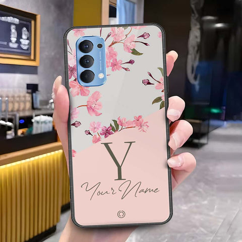 Oppo Reno 4 Cover - Onation Your Name Series - HQ Ultra Shine Premium Infinity Glass Soft Silicon Borders Case