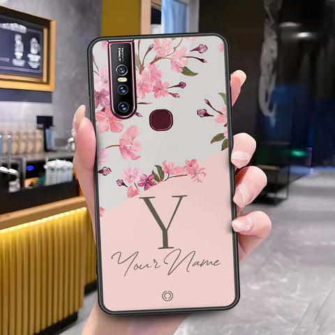 Vivo V15 Cover - Onation Your Name Series - HQ Ultra Shine Premium Infinity Glass Soft Silicon Borders Case