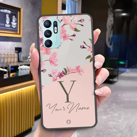 Oppo Reno 6 Cover - Onation Your Name Series - HQ Ultra Shine Premium Infinity Glass Soft Silicon Borders Case