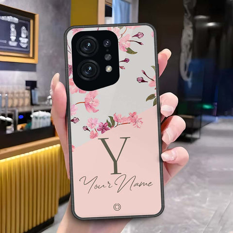 Oppo Find X5 Cover - Onation Your Name Series - HQ Ultra Shine Premium Infinity Glass Soft Silicon Borders Case