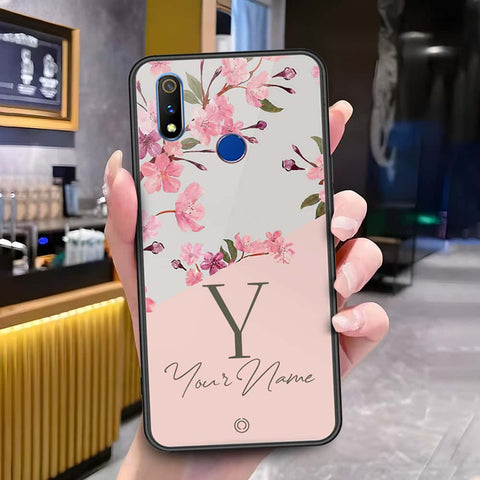 Realme 3 Cover - Onation Your Name Series - HQ Ultra Shine Premium Infinity Glass Soft Silicon Borders Case