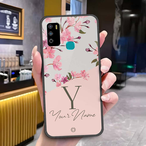 Infinix Hot 9 Play Cover - Onation Your Name Series - HQ Ultra Shine Premium Infinity Glass Soft Silicon Borders Case