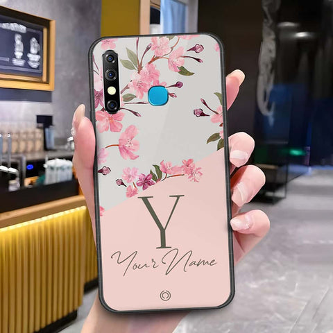 Infinix Hot 8 Cover - Onation Your Name Series - HQ Ultra Shine Premium Infinity Glass Soft Silicon Borders Case