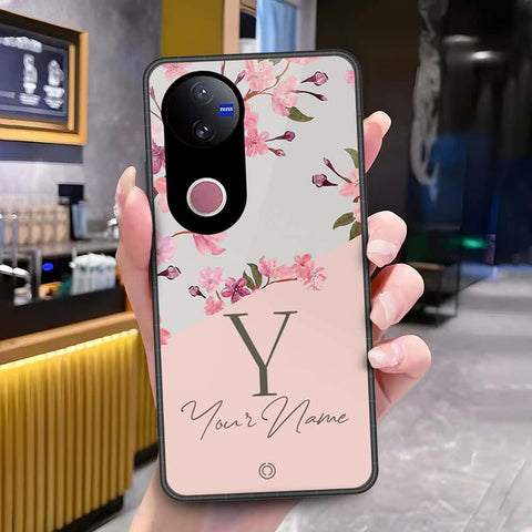 Vivo V50 Cover - Onation Your Name Series - HQ Ultra Shine Premium Infinity Glass Soft Silicon Borders Case