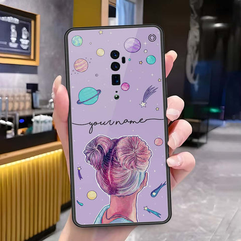 Oppo Reno 10x Zoom Cover - Onation Your Name Series - HQ Ultra Shine Premium Infinity Glass Soft Silicon Borders Case