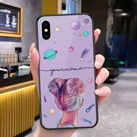 iPhone XS / X - Onation Your Name Series - HQ Ultra Shine Premium Infinity Glass Soft Silicon Borders Case