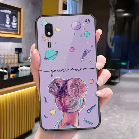 Samsung Galaxy A2 Core Cover - Onation Your Name Series - HQ Ultra Shine Premium Infinity Glass Soft Silicon Borders Case
