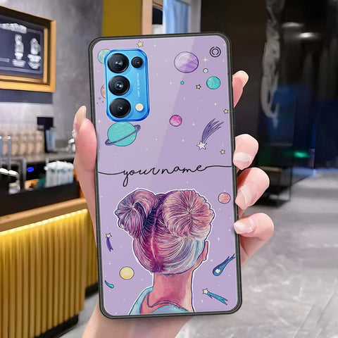 Oppo Reno 5 Pro 5G Cover - Onation Your Name Series - HQ Ultra Shine Premium Infinity Glass Soft Silicon Borders Case