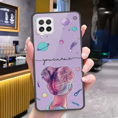 Samsung Galaxy A22 Cover - Onation Your Name Series - HQ Ultra Shine Premium Infinity Glass Soft Silicon Borders Case