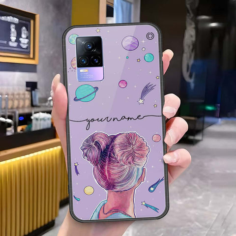Vivo V21e Cover - Onation Your Name Series - HQ Ultra Shine Premium Infinity Glass Soft Silicon Borders Case