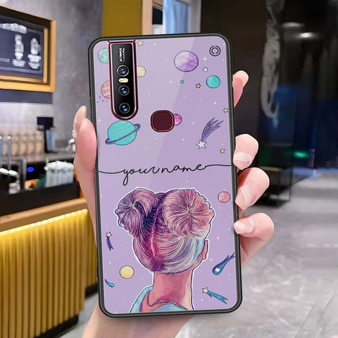 Vivo V15 Cover - Onation Your Name Series - HQ Ultra Shine Premium Infinity Glass Soft Silicon Borders Case