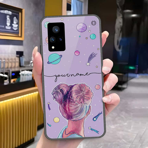 Vivo V21 Cover - Onation Your Name Series - HQ Ultra Shine Premium Infinity Glass Soft Silicon Borders Case
