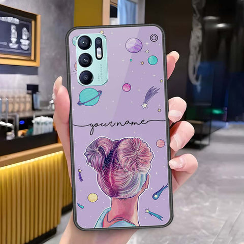 Oppo Reno 6 Cover - Onation Your Name Series - HQ Ultra Shine Premium Infinity Glass Soft Silicon Borders Case