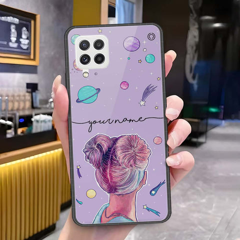 Samsung Galaxy M22 Cover - Onation Your Name Series - HQ Ultra Shine Premium Infinity Glass Soft Silicon Borders Case