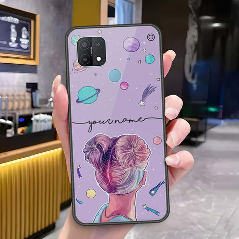 Oppo A35 Cover - Onation Your Name Series - HQ Ultra Shine Premium Infinity Glass Soft Silicon Borders Case