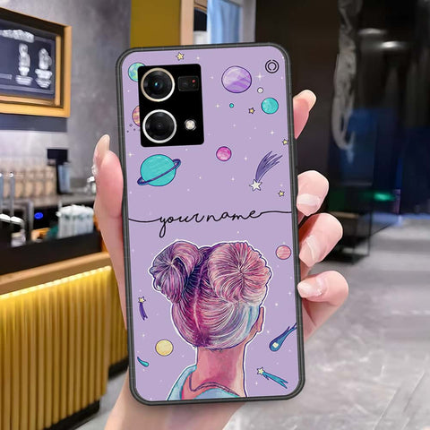 Oppo Reno 7 4G Cover - Onation Your Name Series - HQ Ultra Shine Premium Infinity Glass Soft Silicon Borders Case