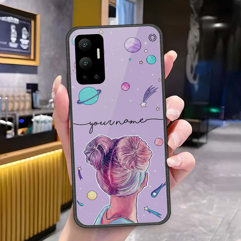 Infinix Hot 12 Cover - Onation Your Name Series - HQ Ultra Shine Premium Infinity Glass Soft Silicon Borders Case