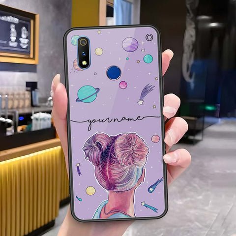 Realme 3 Cover - Onation Your Name Series - HQ Ultra Shine Premium Infinity Glass Soft Silicon Borders Case