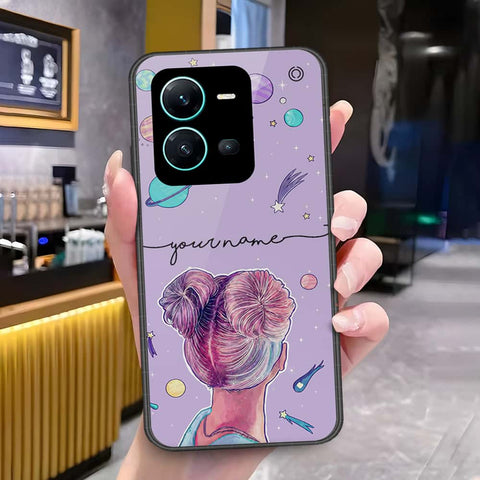 Vivo X80 Lite Cover - Onation Your Name Series - HQ Ultra Shine Premium Infinity Glass Soft Silicon Borders Case