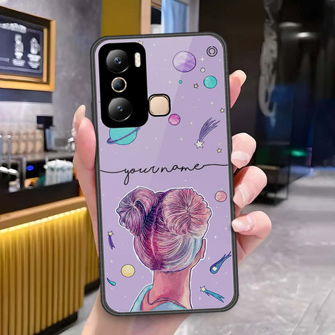 Infinix Hot 20i Cover - Onation Your Name Series - HQ Ultra Shine Premium Infinity Glass Soft Silicon Borders Case
