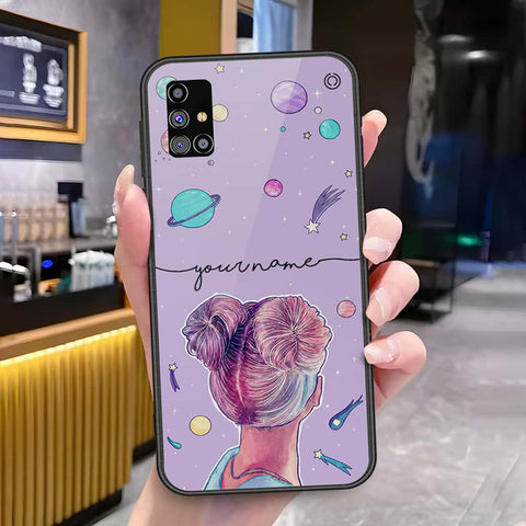 Samsung Galaxy M31s Cover - Onation Your Name Series - HQ Ultra Shine Premium Infinity Glass Soft Silicon Borders Case