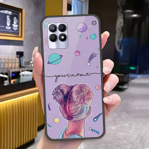 Realme 8i Cover - Onation Your Name Series - HQ Ultra Shine Premium Infinity Glass Soft Silicon Borders Case