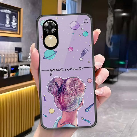 Oppo A17k Cover - Onation Your Name Series - HQ Ultra Shine Premium Infinity Glass Soft Silicon Borders Case