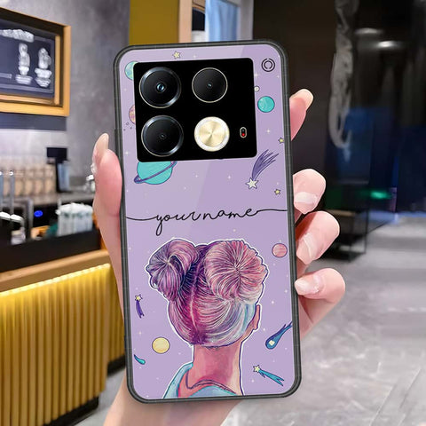 Infinix Note 40 Cover - Onation Your Name Series - HQ Ultra Shine Premium Infinity Glass Soft Silicon Borders Case