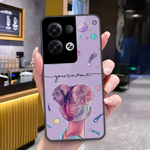 Oppo Reno 8 Pro  Cover - Onation Your Name Series - HQ Ultra Shine Premium Infinity Glass Soft Silicon Borders Case