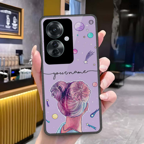Oppo Reno 11F 5G Cover - Onation Your Name Series - HQ Ultra Shine Premium Infinity Glass Soft Silicon Borders Case