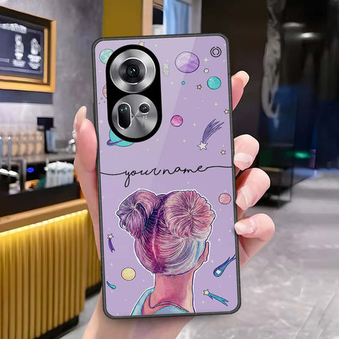 Oppo Reno 11 5G Cover - Onation Your Name Series - HQ Ultra Shine Premium Infinity Glass Soft Silicon Borders Case