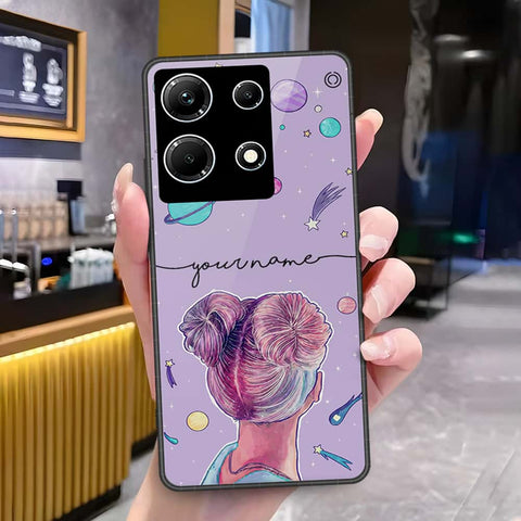 Infinix Note 30 Cover - Onation Your Name Series - HQ Ultra Shine Premium Infinity Glass Soft Silicon Borders Case