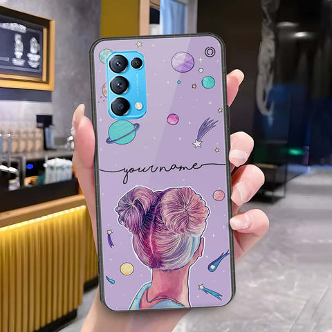 Oppo Reno 5 5G Cover - Onation Your Name Series - HQ Ultra Shine Premium Infinity Glass Soft Silicon Borders Case