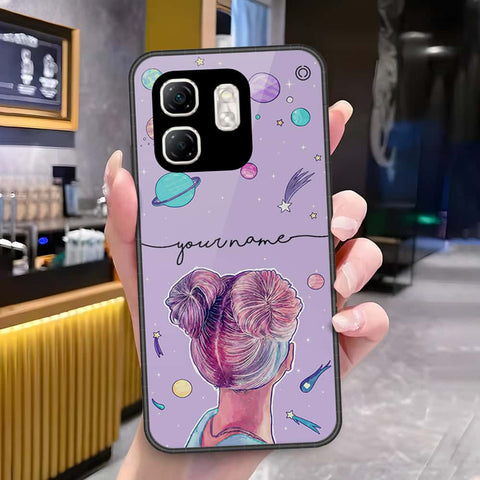 Infinix Smart 9 Cover - Onation Your Name Series - HQ Ultra Shine Premium Infinity Glass Soft Silicon Borders Case