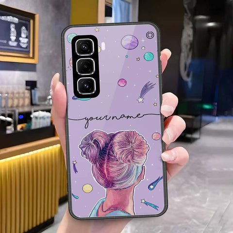 Infinix Hot 50 Pro Plus Cover - Onation Your Name Series3 - HQ Ultra Shine Premium Infinity Glass Soft Silicon Borders Case