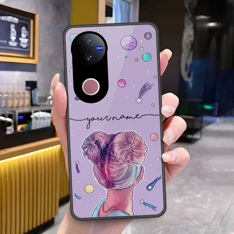 Vivo V50 Cover - Onation Your Name Series - HQ Ultra Shine Premium Infinity Glass Soft Silicon Borders Case