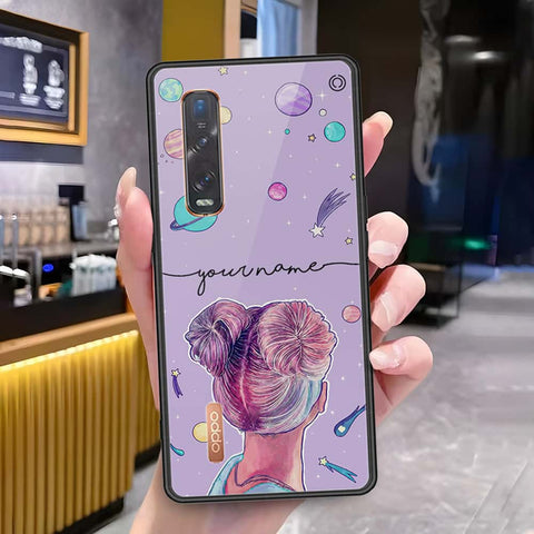 Oppo Find X2 Pro Cover - Onation Your Name Series - HQ Ultra Shine Premium Infinity Glass Soft Silicon Borders Case